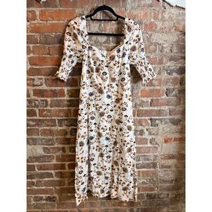 AUDREY PARK’S | FRANCESCA’S • Floral Cream Multi Puff 2/3 Gathered Sleeve Empire